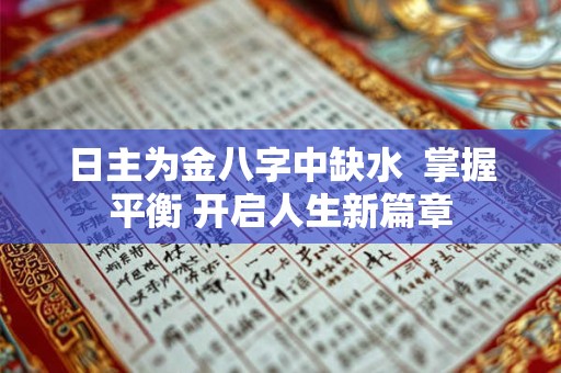 日主为金八字中缺水  掌握平衡 开启人生新篇章