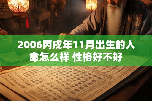 2006丙戌年11月出生的人命怎么样 性格好不好