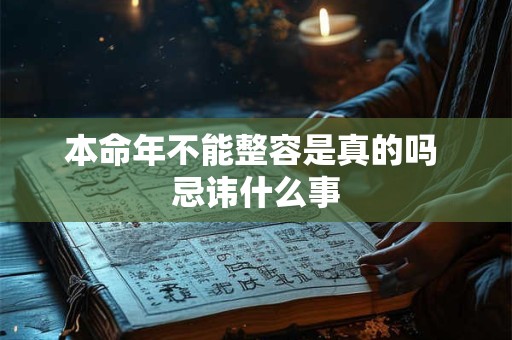 本命年不能整容是真的吗 忌讳什么事