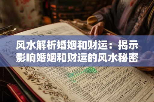 风水解析婚姻和财运：揭示影响婚姻和财运的风水秘密