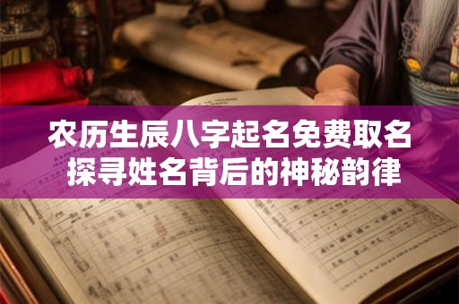 农历生辰八字起名免费取名 探寻姓名背后的神秘韵律