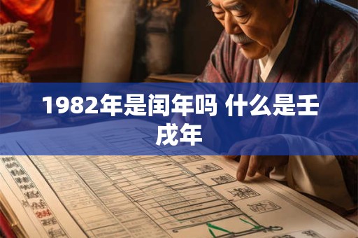 1982年是闰年吗 什么是壬戌年
