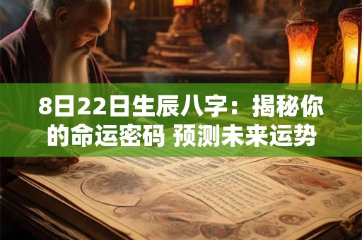 8日22日生辰八字：揭秘你的命运密码 预测未来运势！