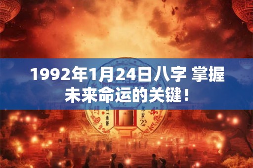 1992年1月24日八字 掌握未来命运的关键！