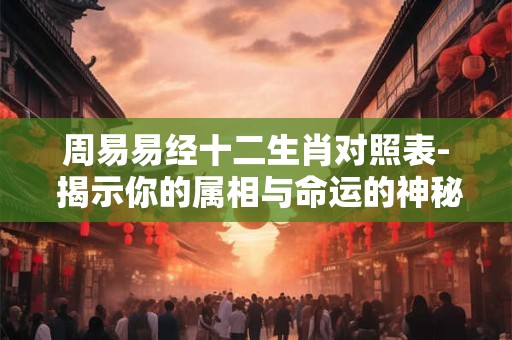 周易易经十二生肖对照表- 揭示你的属相与命运的神秘关系！