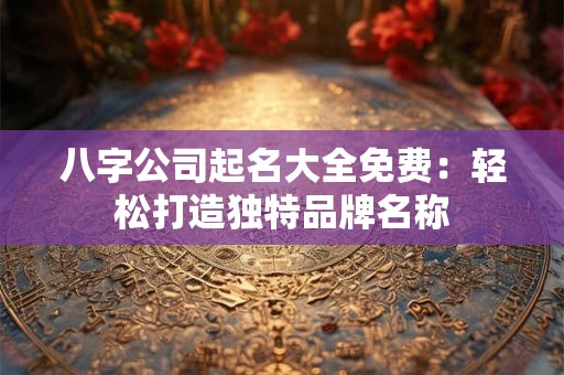 八字公司起名大全免费：轻松打造独特品牌名称
