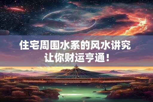 住宅周围水系的风水讲究 让你财运亨通！