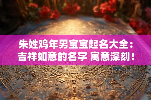 朱姓鸡年男宝宝起名大全：吉祥如意的名字 寓意深刻！