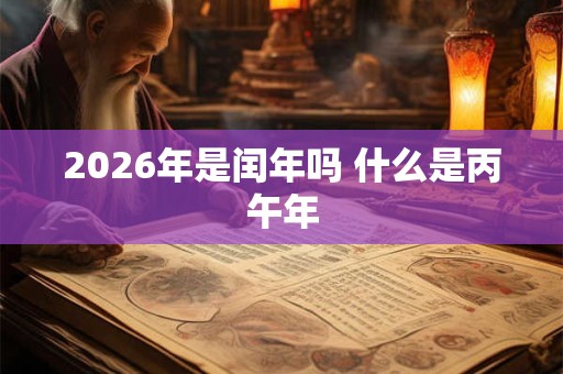 2026年是闰年吗 什么是丙午年