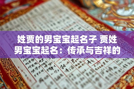 姓贾的男宝宝起名子 贾姓男宝宝起名：传承与吉祥的完美融合
