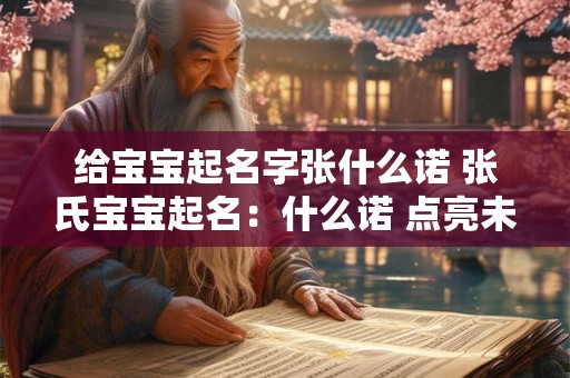 给宝宝起名字张什么诺 张氏宝宝起名：什么诺 点亮未来之星