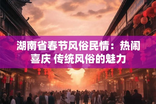 湖南省春节风俗民情：热闹喜庆 传统风俗的魅力