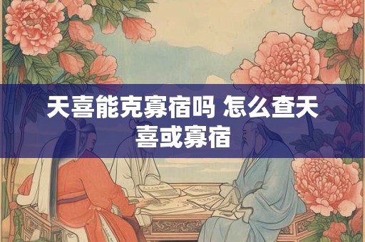 天喜能克寡宿吗 怎么查天喜或寡宿