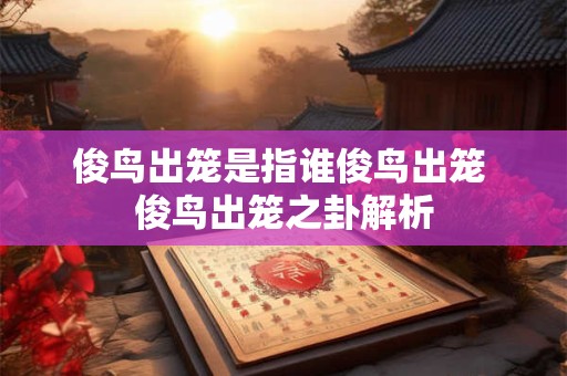 俊鸟出笼是指谁俊鸟出笼 俊鸟出笼之卦解析