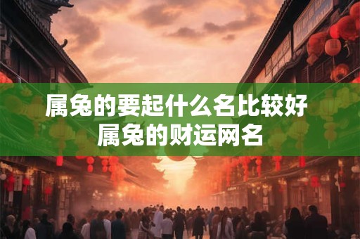 属兔的要起什么名比较好 属兔的财运网名