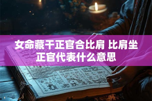 女命藏干正官合比肩 比肩坐正官代表什么意思