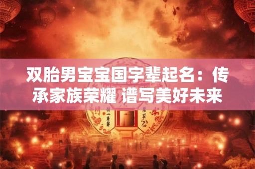双胎男宝宝国字辈起名：传承家族荣耀 谱写美好未来！