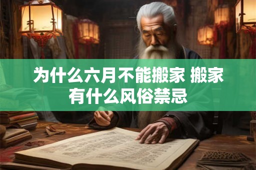 为什么六月不能搬家 搬家有什么风俗禁忌