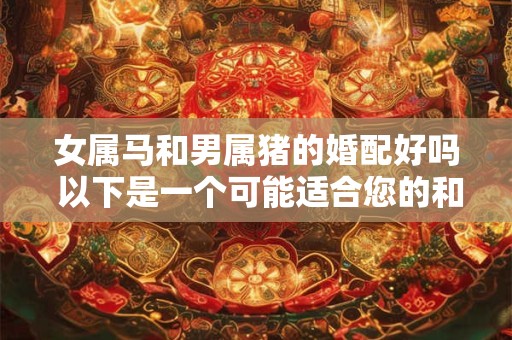 女属马和男属猪的婚配好吗 以下是一个可能适合您的和