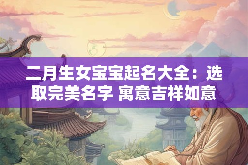 二月生女宝宝起名大全：选取完美名字 寓意吉祥如意