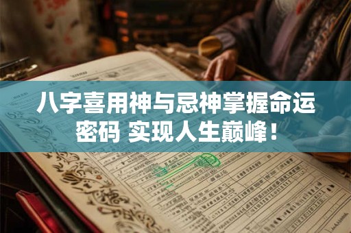 八字喜用神与忌神掌握命运密码 实现人生巅峰！