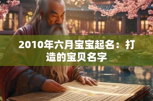 2010年六月宝宝起名：打造的宝贝名字