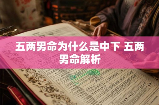 五两男命为什么是中下 五两男命解析