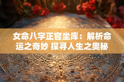 女命八字正官坐库：解析命运之奇妙 探寻人生之奥秘