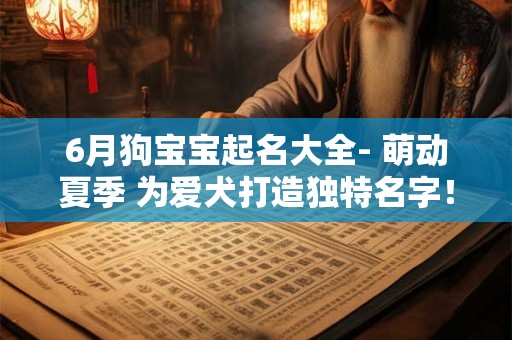 6月狗宝宝起名大全- 萌动夏季 为爱犬打造独特名字！
