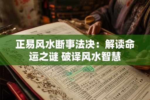 正易风水断事法决：解读命运之谜 破译风水智慧
