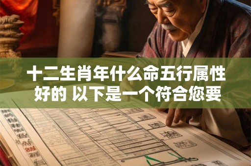 十二生肖年什么命五行属性 好的 以下是一个符合您要求的和