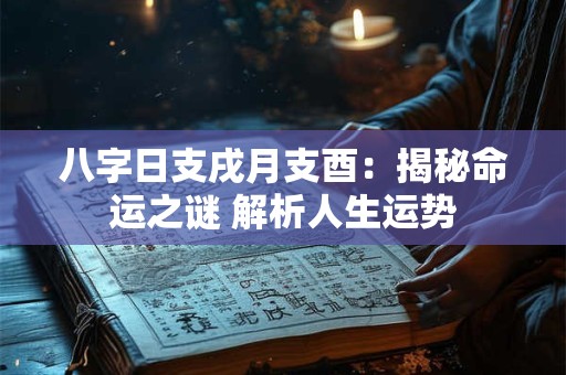 八字日支戌月支酉：揭秘命运之谜 解析人生运势