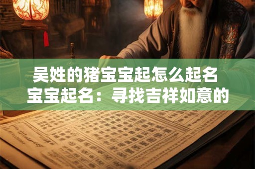 吴姓的猪宝宝起怎么起名 宝宝起名：寻找吉祥如意的名字