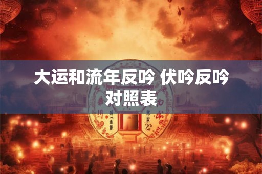 大运和流年反吟 伏吟反吟对照表