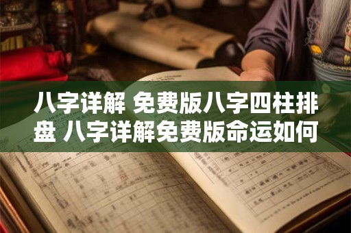 八字详解 免费版八字四柱排盘 八字详解免费版命运如何