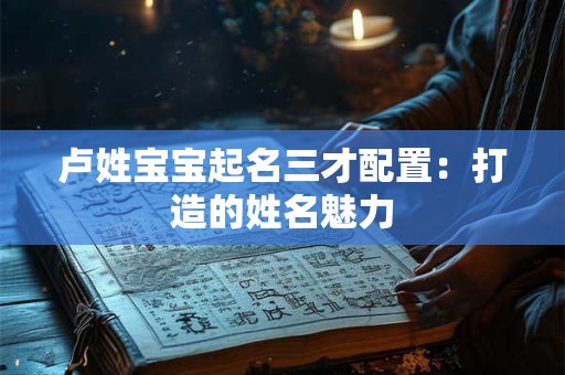 卢姓宝宝起名三才配置：打造的姓名魅力