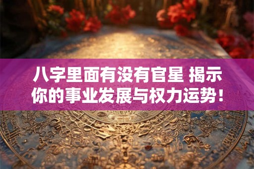 八字里面有没有官星 揭示你的事业发展与权力运势！