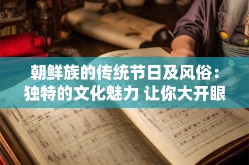 朝鲜族的传统节日及风俗：独特的文化魅力 让你大开眼界！