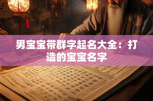 男宝宝带群字起名大全：打造的宝宝名字