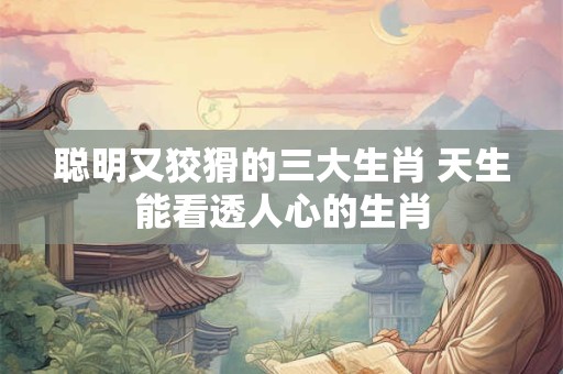 聪明又狡猾的三大生肖 天生能看透人心的生肖