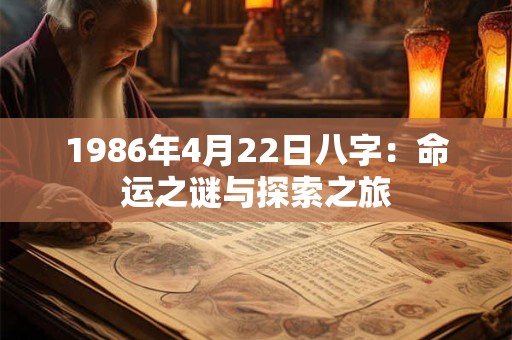 1986年4月22日八字：命运之谜与探索之旅