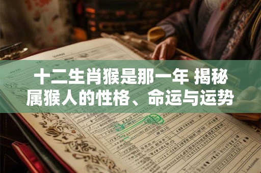 十二生肖猴是那一年 揭秘属猴人的性格、命运与运势