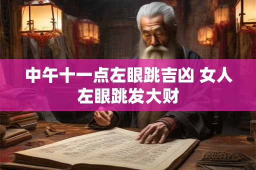中午十一点左眼跳吉凶 女人左眼跳发大财