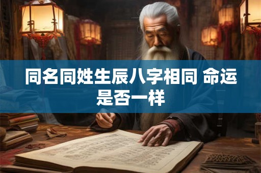 同名同姓生辰八字相同 命运是否一样