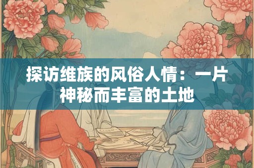 探访维族的风俗人情：一片神秘而丰富的土地