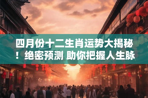 四月份十二生肖运势大揭秘！绝密预测 助你把握人生脉搏！