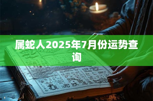 属蛇人2025年7月份运势查询