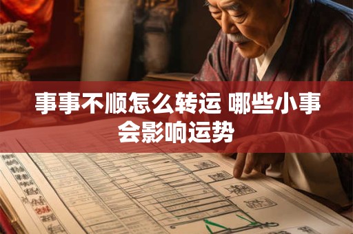详细阅读:事事不顺怎么转运 哪些小事会影响运势 事事不顺怎么转运 哪些小事会影响运势