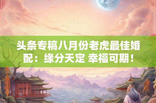 头条专稿八月份老虎最佳婚配：缘分天定 幸福可期！