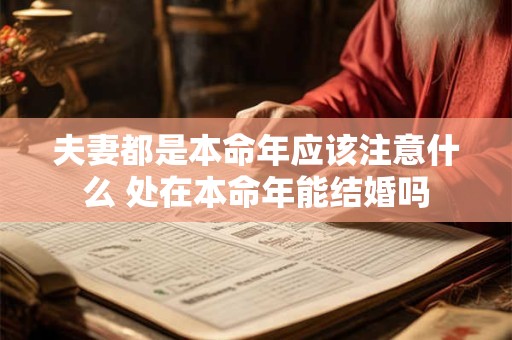 夫妻都是本命年应该注意什么 处在本命年能结婚吗